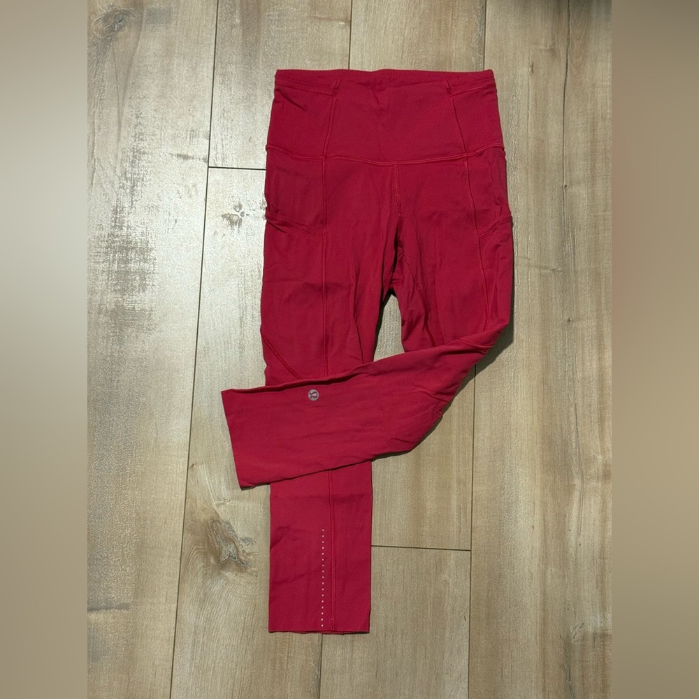 Red/Pink Lululemon Fast & Free Leggings